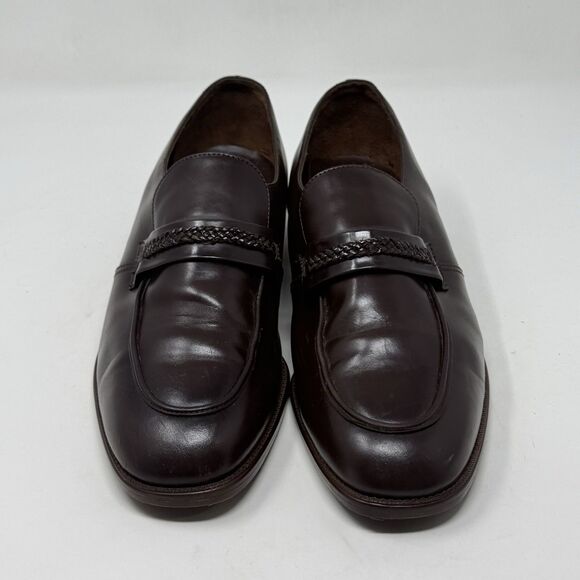 Permasole Loafers Shoes Mens 9.5 EEE Brown Leather Slip On Dress Vintage USA main image 14